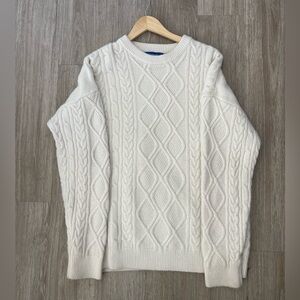 Aelfric Eden Cream Cable Knit Crewneck Sweater